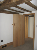 Oak ledged internal door with handmade oak latch